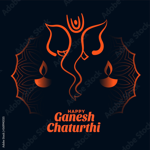 happy ganesh chaturthi festival card design background