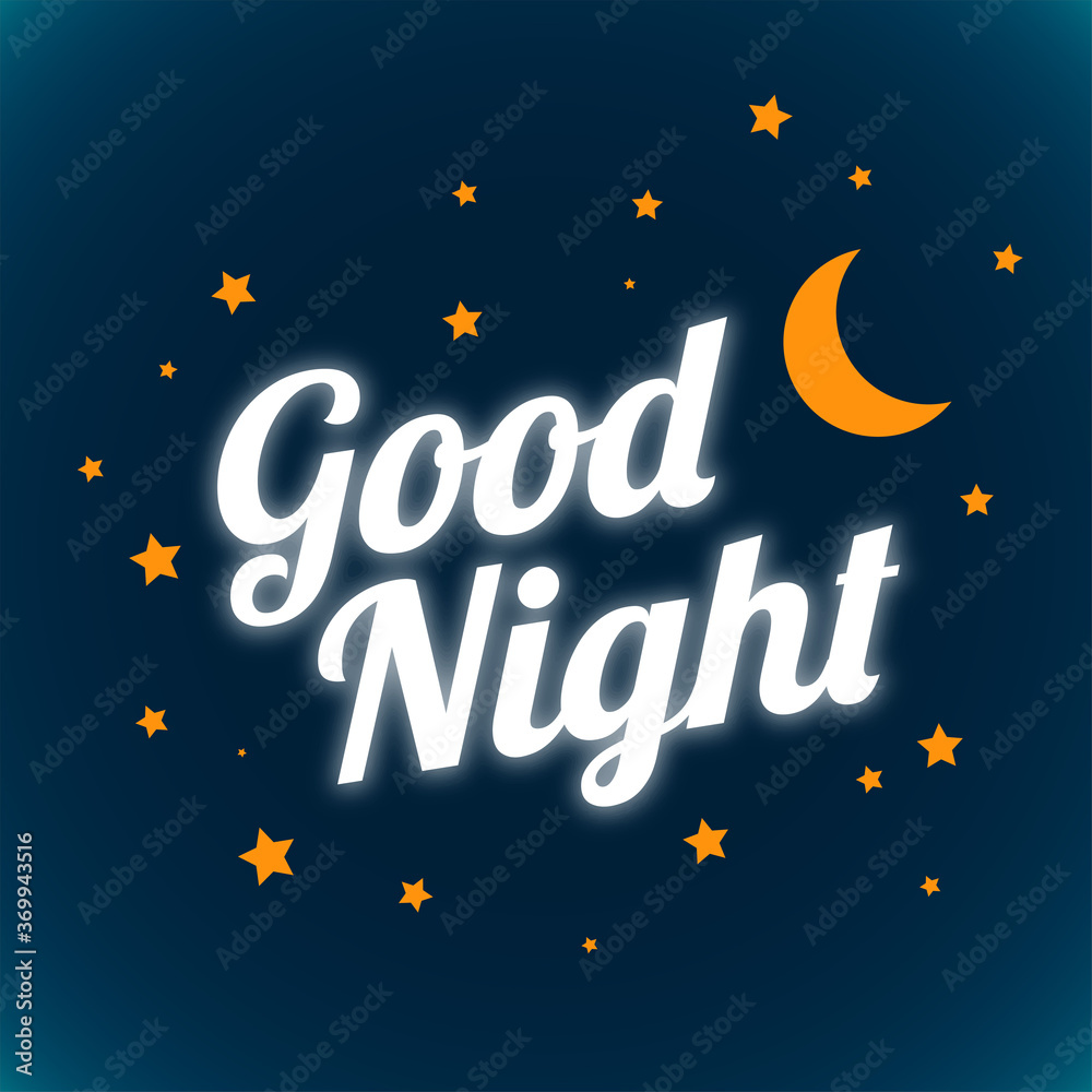 good night and sweet dreams glowing background design