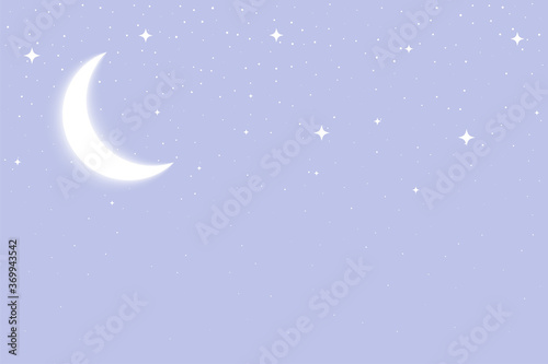 glowing moon and stars background with text space