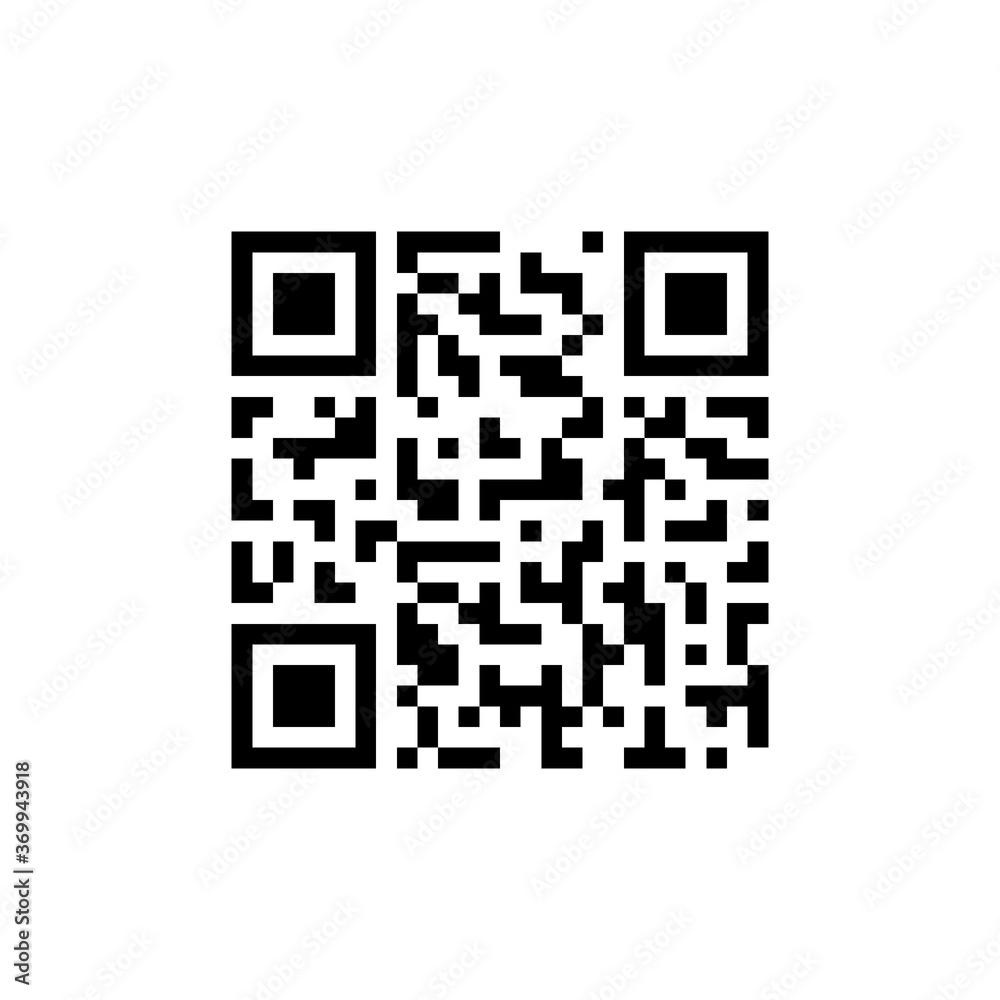 QR code icon for smartphone scanning vector illustration isolated on white background. QR code icon for smartphone scanning vector illustration isolated on white background.