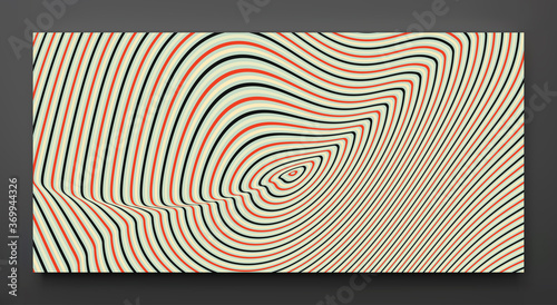 Pattern with optical illusion. Abstract striped background. 3d vector illustration.