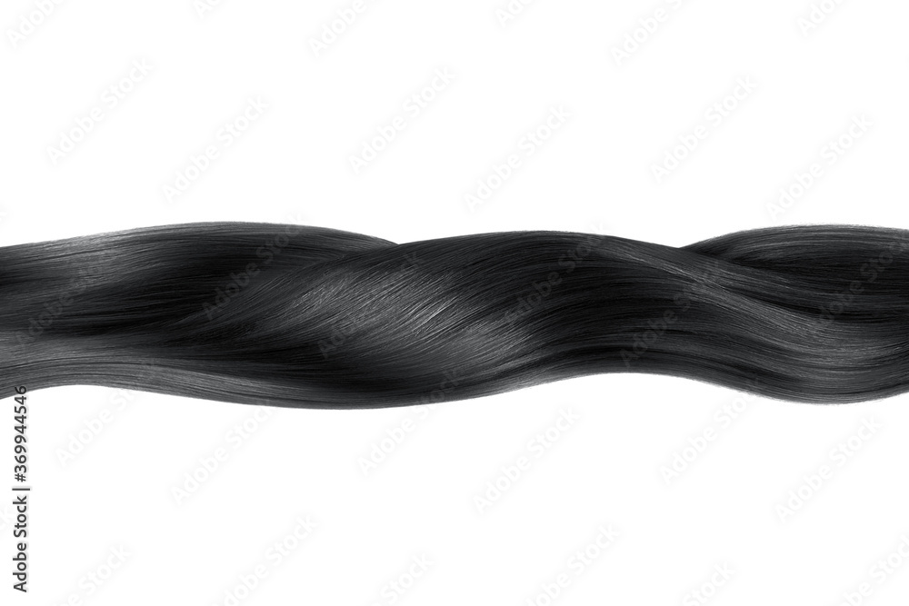 Black hair in line shape on white background, isolated Black hair in line shape on white background, isolated