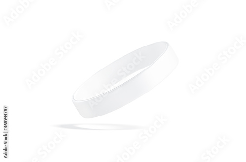 Blank white silicone wristband mock up, no gravity