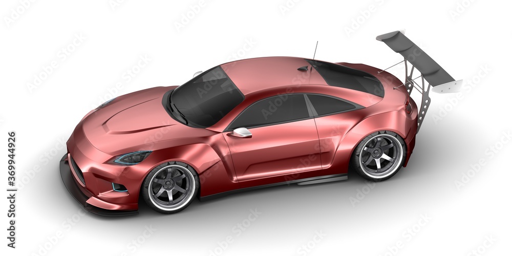 3D rendering of a brand-less generic car	