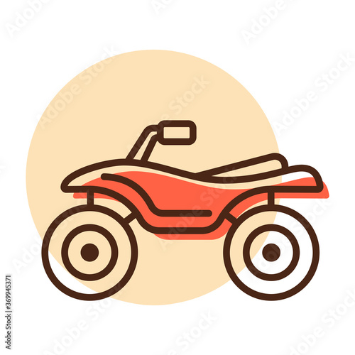 ATV rider, Quad bike flat vector icon