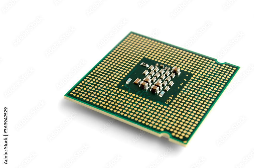 multi-core processor on a white background pad up multi-core processor on a white background pad up