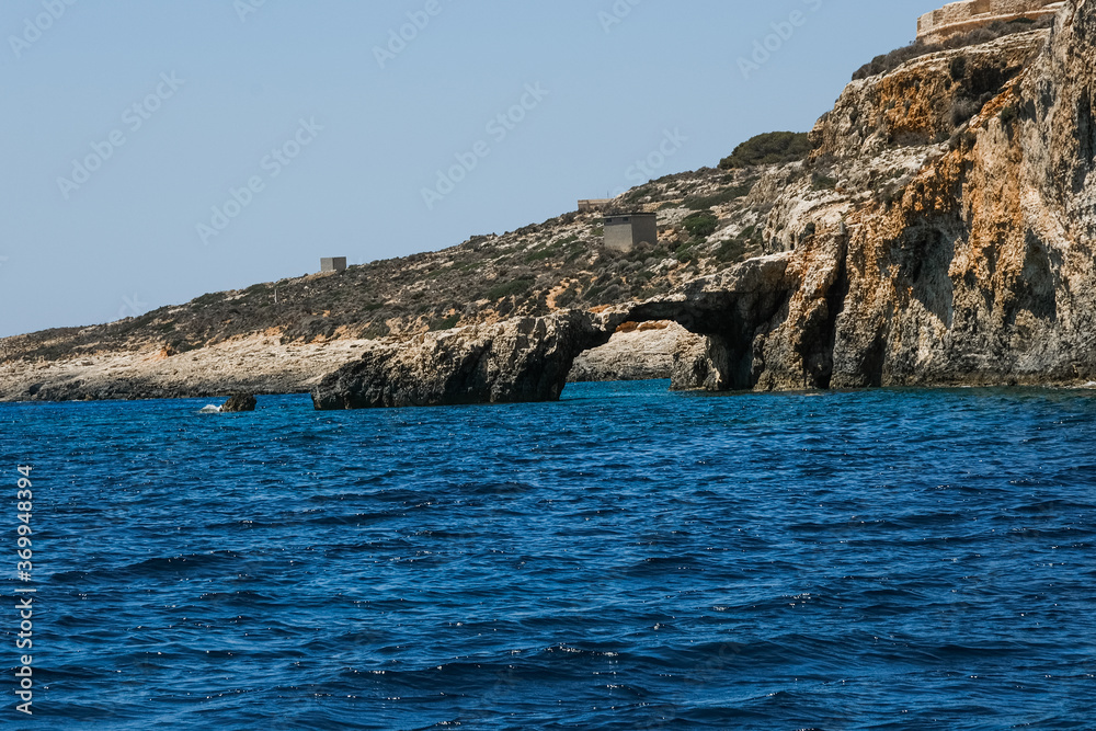 Natural arch in the Mediterranean Sea.