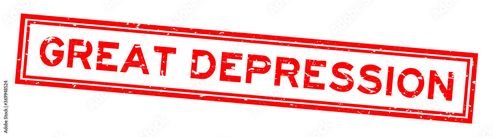 Grunge red great depression word square rubber seal stamp on white background Grunge red great depression word square rubber seal stamp on white background
