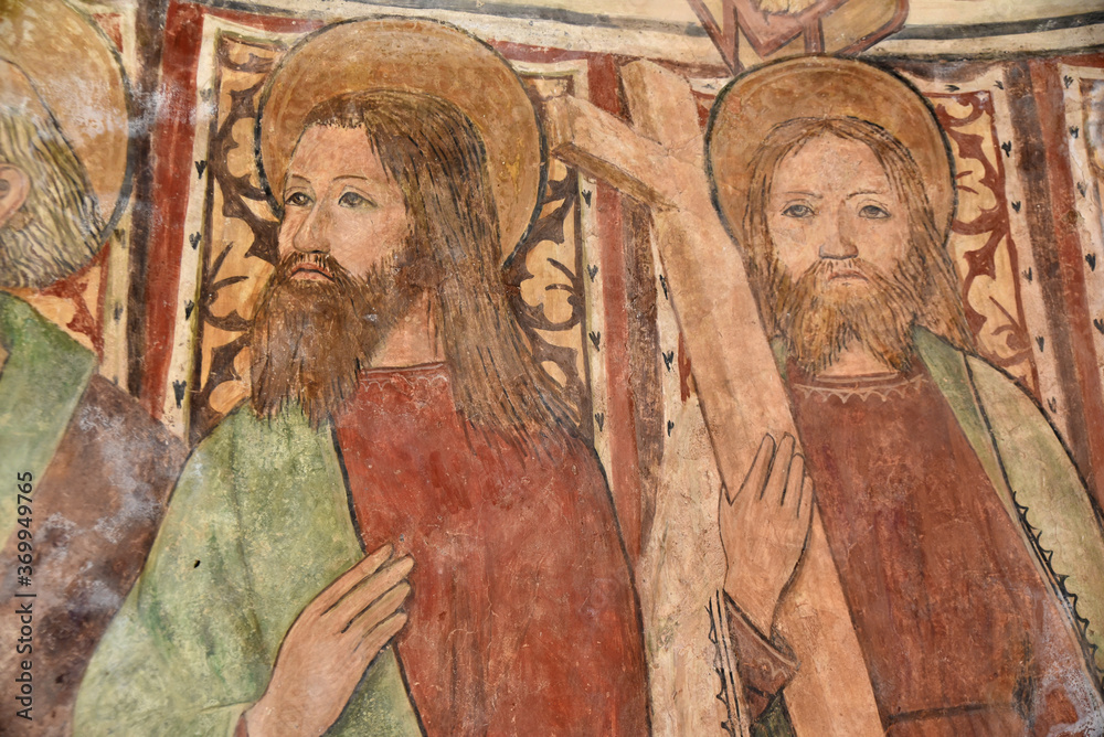 Fresque aux apôtres de la chapelle San Pantaleone de Gavignano, Corse