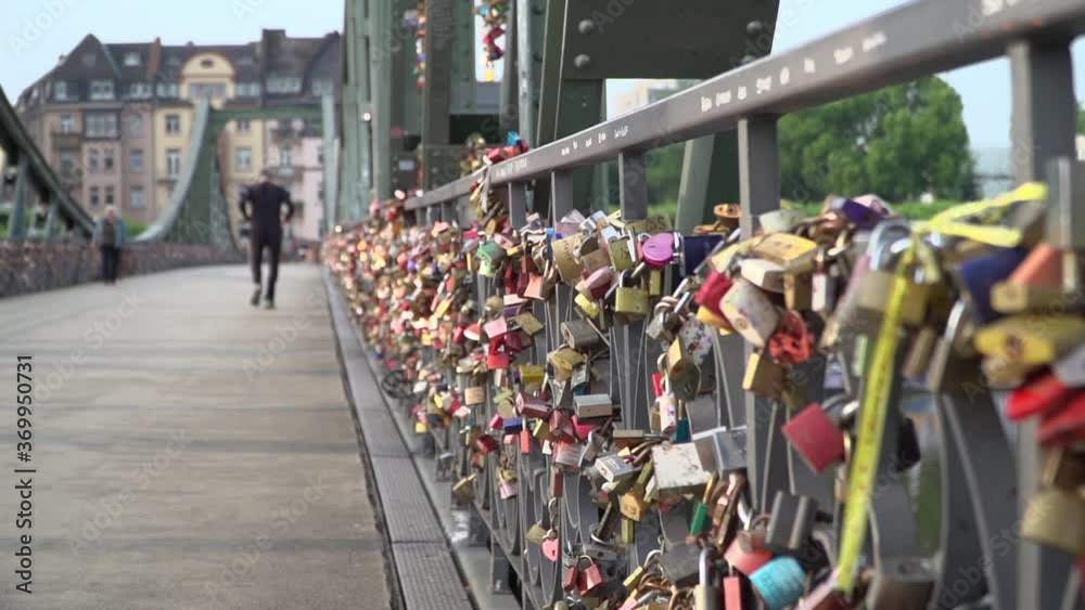 custom made wallpaper toronto digitalLove locks at Eiserner Steg footbridge in Frankfurt am Main Germany