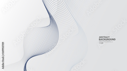 Grey white abstract background with flowing particles. Digital future technology concept. vector illustration.	
