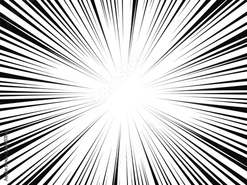 Comic book radial lines. Comics background with motion, speed lines. Vector illustration.