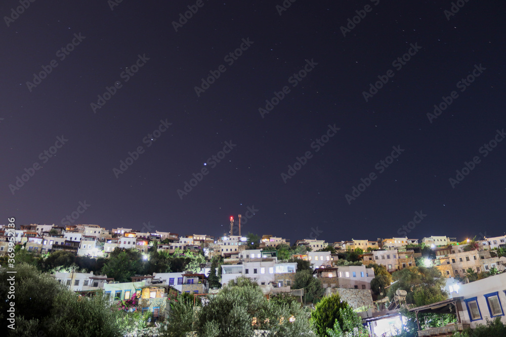 Fototapeta premium view of stars and mountains