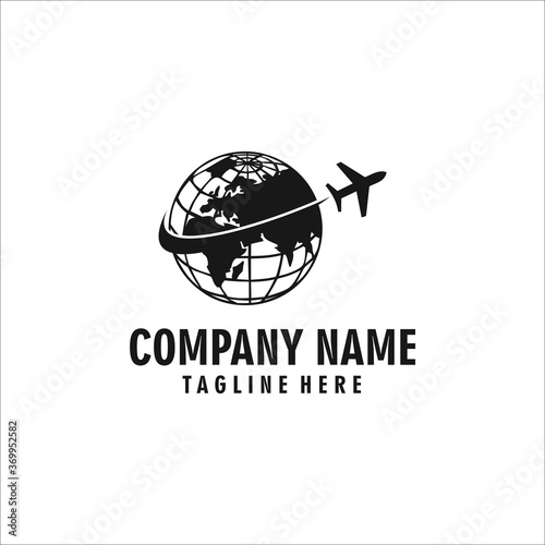 travel logo design template silhouette vector