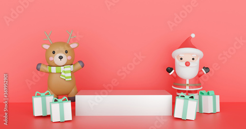 podium for a product with Christmas concept 3 d rendering.  © Nattapohn