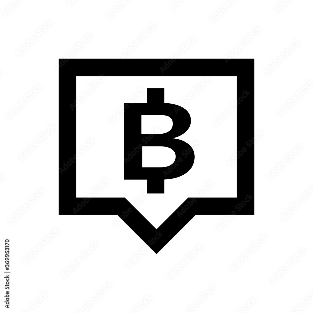 currency money in speech bubble square shape for icon, THB coin thailand for flat icon style, thai token money baht symbol black, illustration money medal thai black color currency money in speech bubble square shape for icon, THB coin thailand for flat icon style, thai token money baht symbol black, illustration money medal thai black color