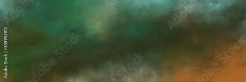amazing abstract painting background texture with dark slate gray, sienna and cadet blue colors and space for text or image. can be used as horizontal header or banner orientation