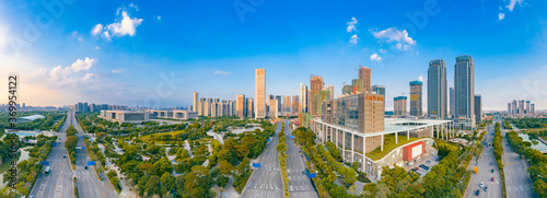 Aerial scenery of Dongping new town, Foshan City, Guangdong Province, China