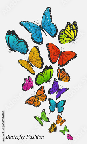 Background with colorful butterflies vector illustration © yayasya