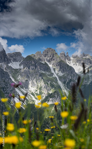 Hiking in the Alps in the Stubai Valley on summer vacation in beautiful nature, Tyrol, Austria