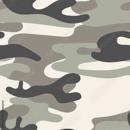 Military camouflage seamless pattern. Khaki texture. Trendy background. Abstract color vector illustration. For design wallpaper, wrapping paper, fabric.