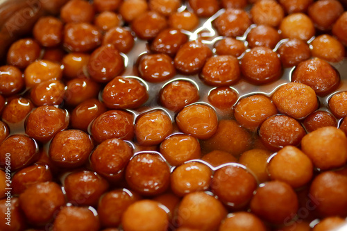 Delicious Gulab jamun served indian wedding catering style .