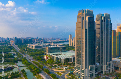 Aerial scenery of Dongping new town  Foshan City  Guangdong Province  China