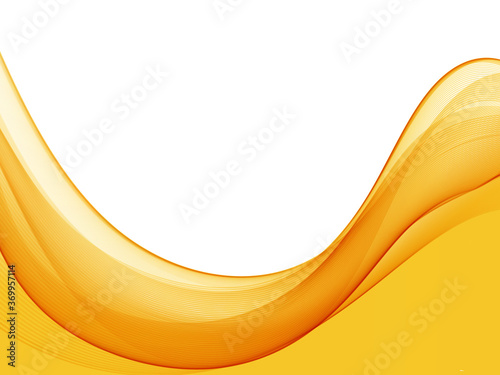 Abstract orange color wave design element. Abstract smooth color wavy Orange smoke wave lines. Orange wave