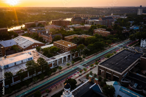 Aerial Sunrise of Rutgers University New Brunswick New Jersey 