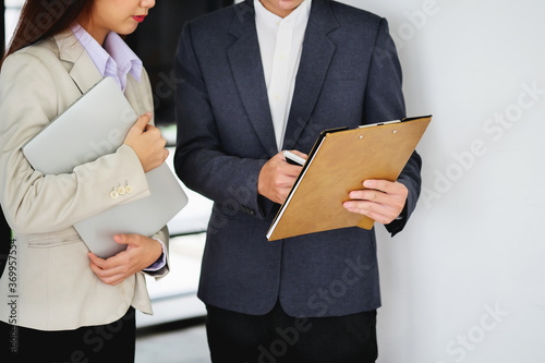 The secretary sends operating documents to the company owner to review the budget.