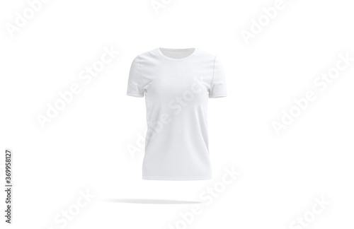 Blank white women t-shirt mockup, front view