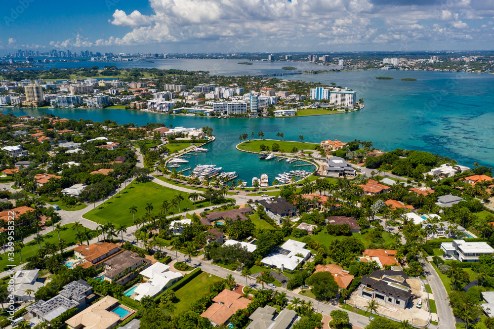 Aerial photo Miami Bal Harbour luxury neighborhood