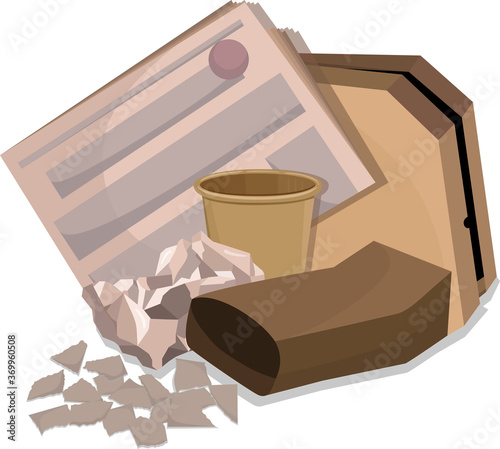 Organic waste. Paper trash. Ecology