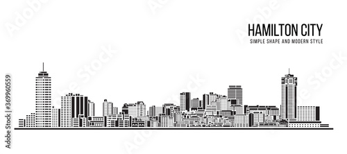 Cityscape Building Abstract Simple shape and modern style art Vector design - Hamilton city