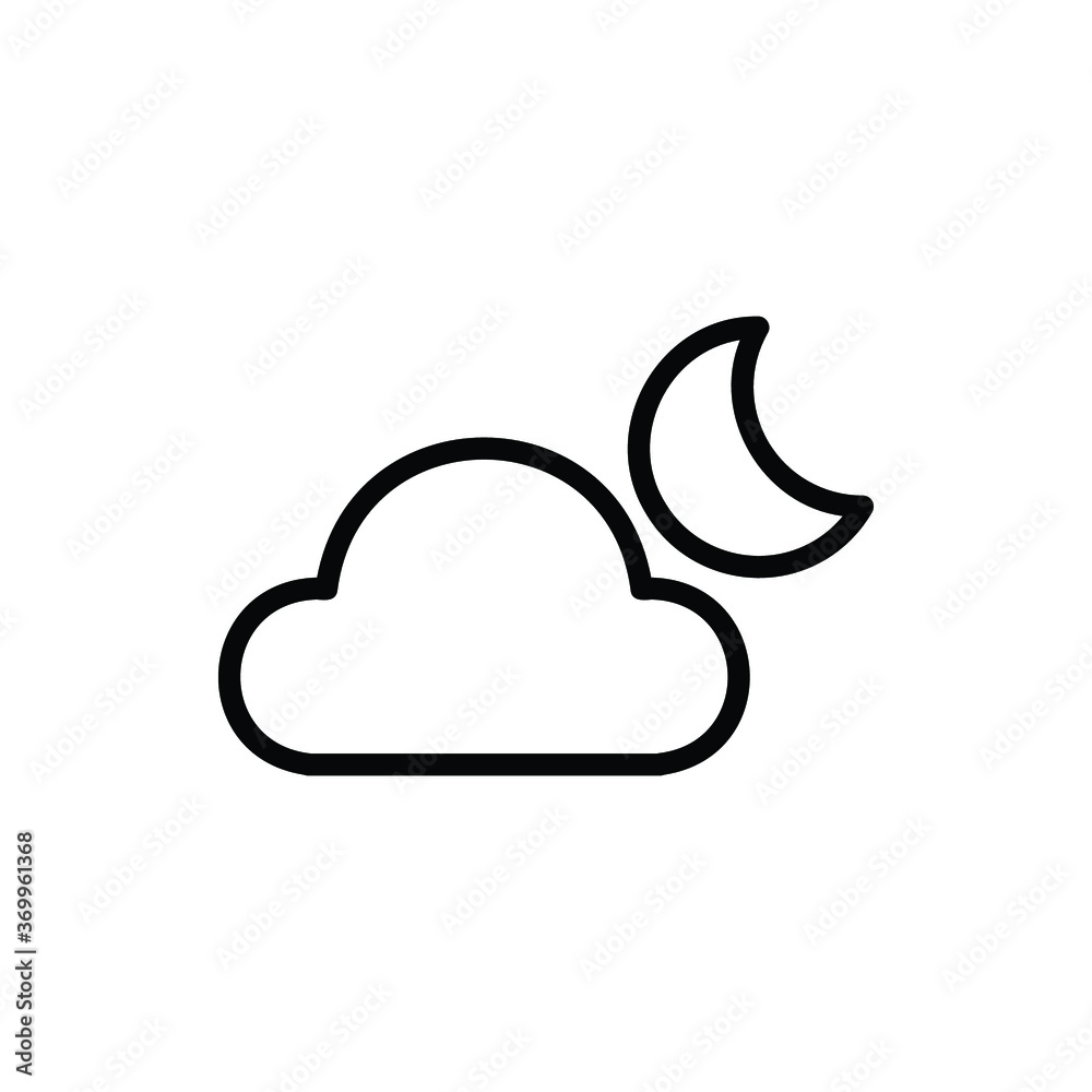Night, Cloud Icon Logo Vector Isolated. Nature and Weather Icon Set. Editable Stroke and Pixel Perfect. Night, Cloud Icon Logo Vector Isolated. Nature and Weather Icon Set. Editable Stroke and Pixel Perfect.