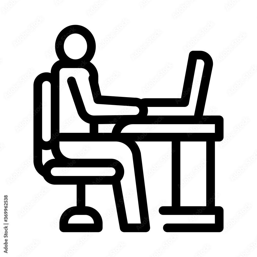 man working in office icon vector. man working in office sign. isolated contour symbol illustration man working in office icon vector. man working in office sign. isolated contour symbol illustration