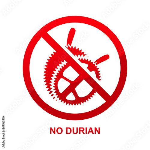 No durian sign isolated on white background vector illustration.
