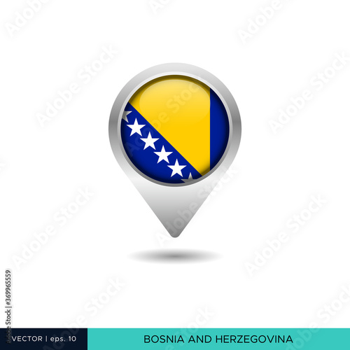 Bosnia and Herzegovina flag map pin vector design template Free Download Bosnia and Herzegovina flag map pin vector design template - GFXLoad