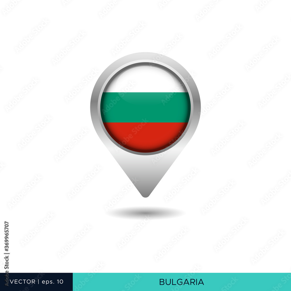 Bulgaria flag map pin vector design template Bulgaria flag map pin vector design template