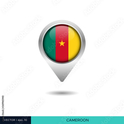 Cameroon flag map pin vector design template Free Download Cameroon flag map pin vector design template - GFXLoad