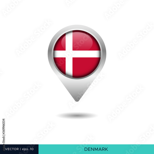 Denmark flag map pin vector design template Free Download Denmark flag map pin vector design template - GFXLoad