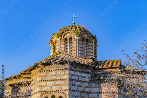 Church of Holy Apostles (Holy Apostles of Solaki, X century), located in Ancient Agora of Athens. Agora of Athens - archaeological site located beneath northwest slope of Acropolis. Athens, Greece. photo