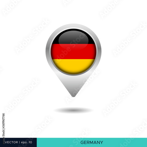 Germany flag map pin vector design template