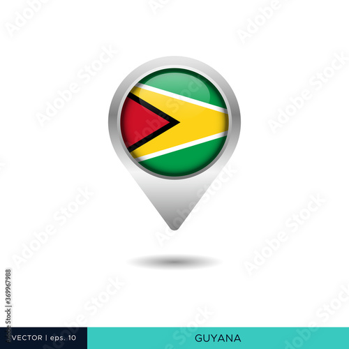 Guyana flag map pin vector design template Free Download Guyana flag map pin vector design template - GFXLoad