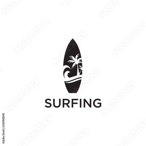 Surfer logo icon design template
