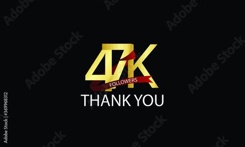47K, 47.000 Followers Thank You anniversary Red logo with Tosca ribbon. For Social Medias - Vector