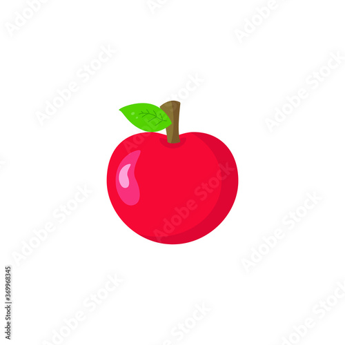 This is fruit. Vector apple isolated on white background.