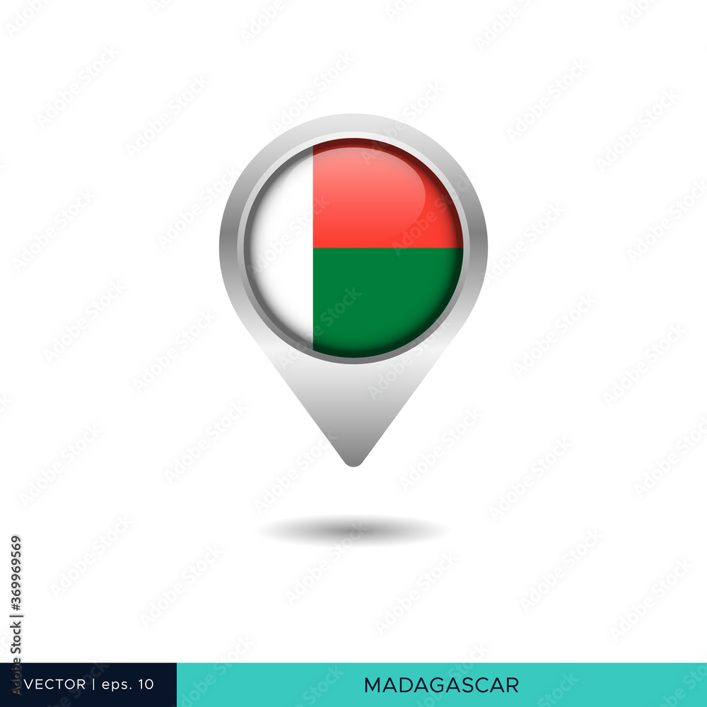 Madagascar flag map pin vector design template Madagascar flag map pin vector design template