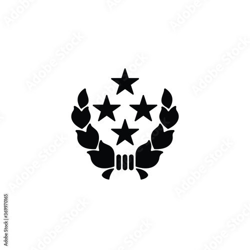 Commander military rank with stars and Chaiyapruek Bouquet icon vector photo