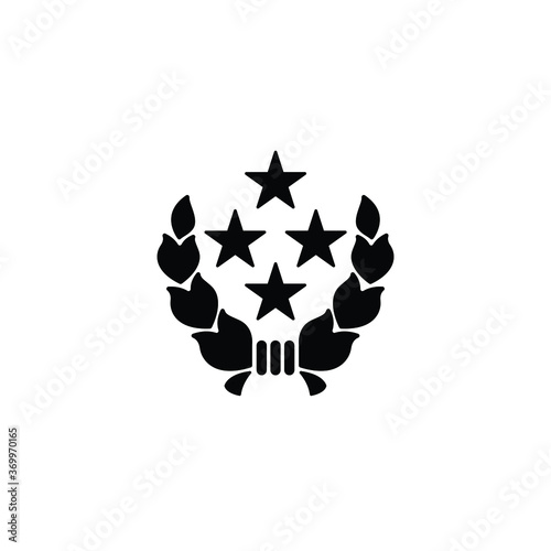 Commander military rank with stars and Chaiyapruek Bouquet icon vector
